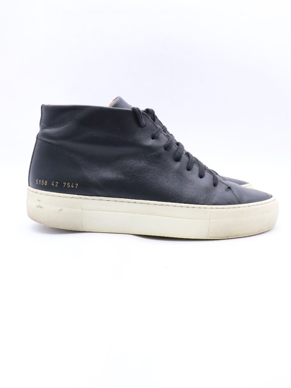 Common Projects Achilles Mid Men's Size EU 42 Black Leather Designer Sneakers